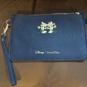 Pandora Disney Blue Clutch with Gold Accents